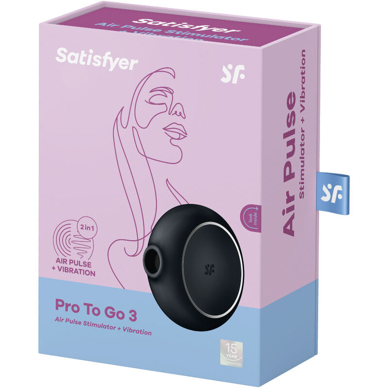 Satisfyer Pro To Go 3: Estimulador y Vibrador Dual en Color Negro para el Placer Portátil