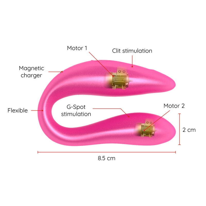 "Explora ONINDER DOUBLE PLEASURE: Innovador Vibrador con App para Conexión y Placer en Pareja"