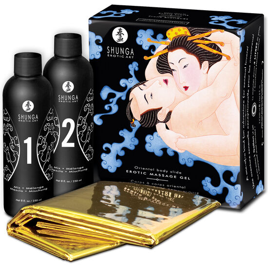 Gel de Masaje Erótico SHUNGA con Aroma a Frutas Exóticas - Experiencia Oriental Cuerpo a Cuerpo