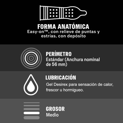 Durex Intense Orgasmic - Condones Estimulantes (Paquete de 12 Unidades)