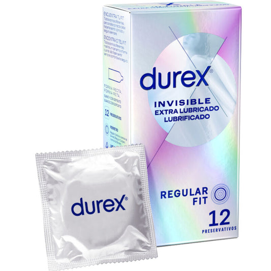Preservativos Durex Invisible Extra Lubricado - Pack de 12 Unidades