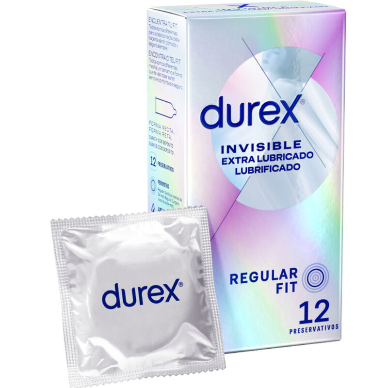 Preservativos Durex Invisible Extra Lubricado - Pack de 12 Unidades
