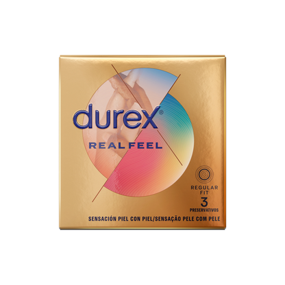 "Preservativos Durex RealFeel sin látex: Sensación Piel con Piel, Máxima Intimidad y Placer - 3 Unidades"