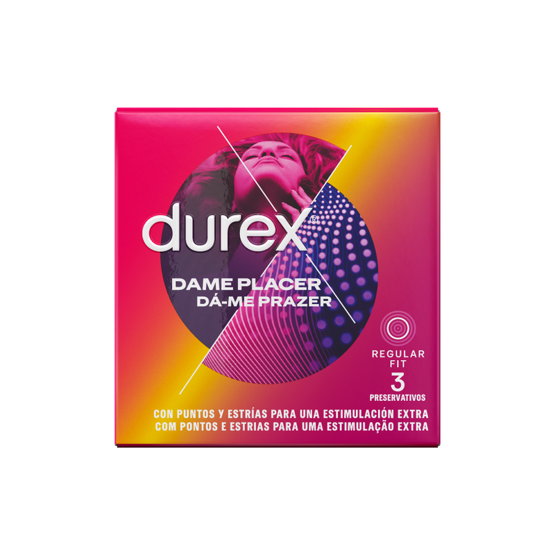 Durex Dame Placer - Condones para Máximo Disfrute 3 Unidades