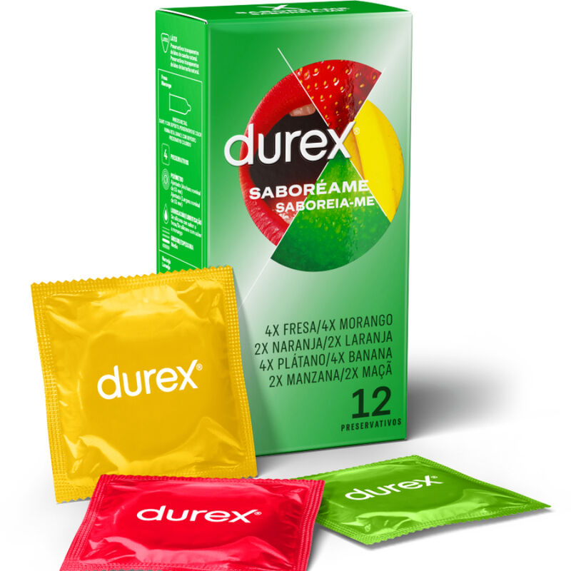 Durex Saboreame - Pack 12 Preservativos Sabor Frutal Multicolor