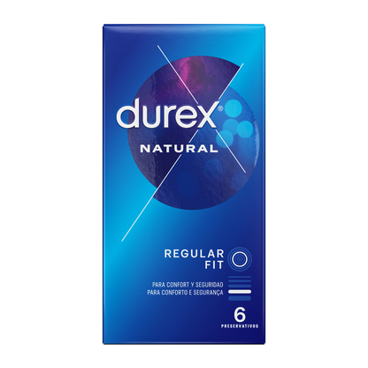 Preservativos Durex Natural Classic - Pack de 6 unidades para mayor comodidad y protección