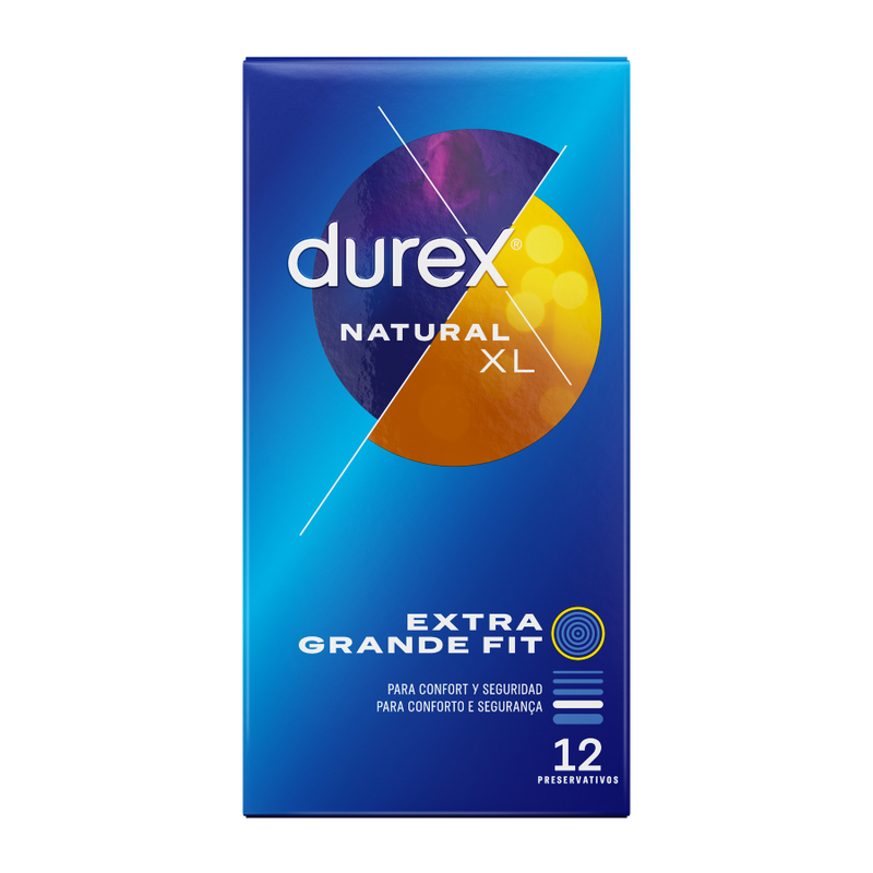 Preservativos Durex Natural XL - Extragrandes, Cómodos y Aromáticos (12 Unidades)