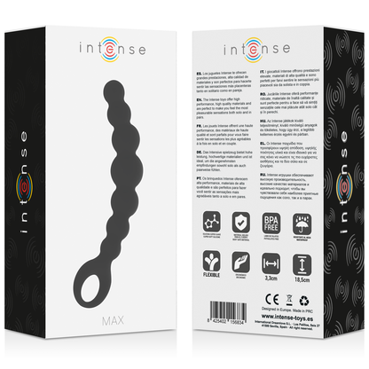 Cuentas Anales Intense Max en Negro - Estimulación Íntima y Placer Maximizado