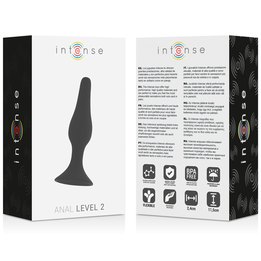 Plug Anal Nivel 2 Intense - 11.5 cm Negro de Silicona