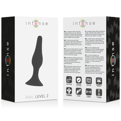 Plug Anal Nivel 2 Intense - 11.5 cm Negro de Silicona