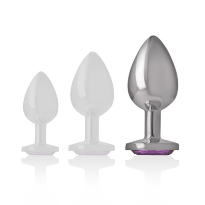 Plug Anal de Metal de Aluminio con Cristal Violeta Talla L - INTENSE