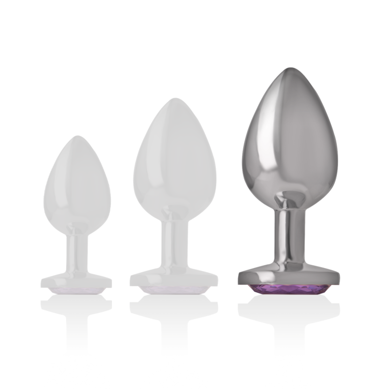 Plug Anal de Metal de Aluminio con Cristal Violeta Talla L - INTENSE