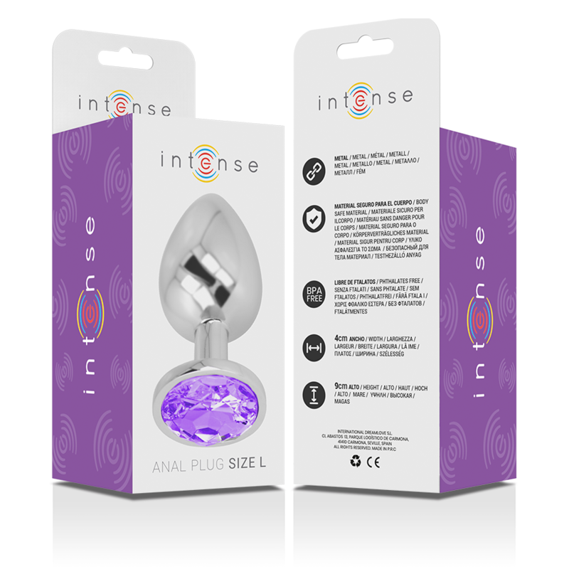 Plug Anal de Metal de Aluminio con Cristal Violeta Talla L - INTENSE