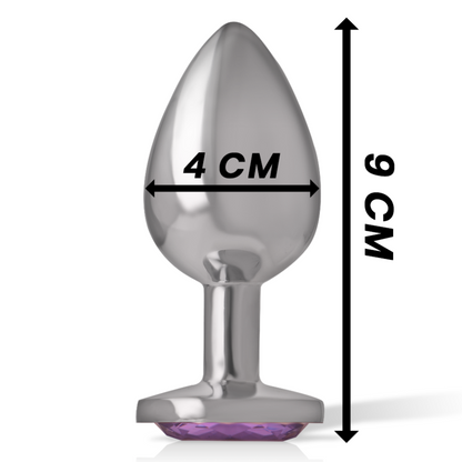Plug Anal de Metal de Aluminio con Cristal Violeta Talla L - INTENSE