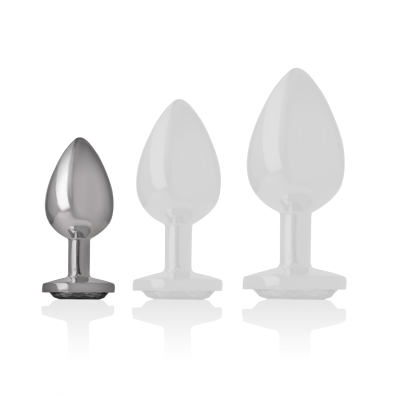 Plug Anal Metálico de Aluminio con Cristal Negro Tamaño S - INTENSE