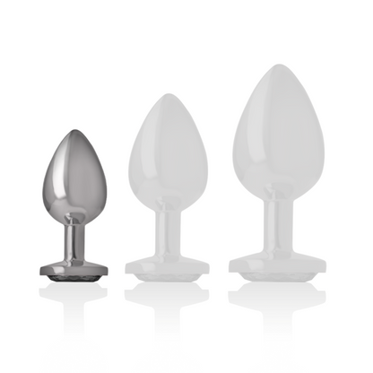 Plug Anal Metálico de Aluminio con Cristal Negro Tamaño S - INTENSE