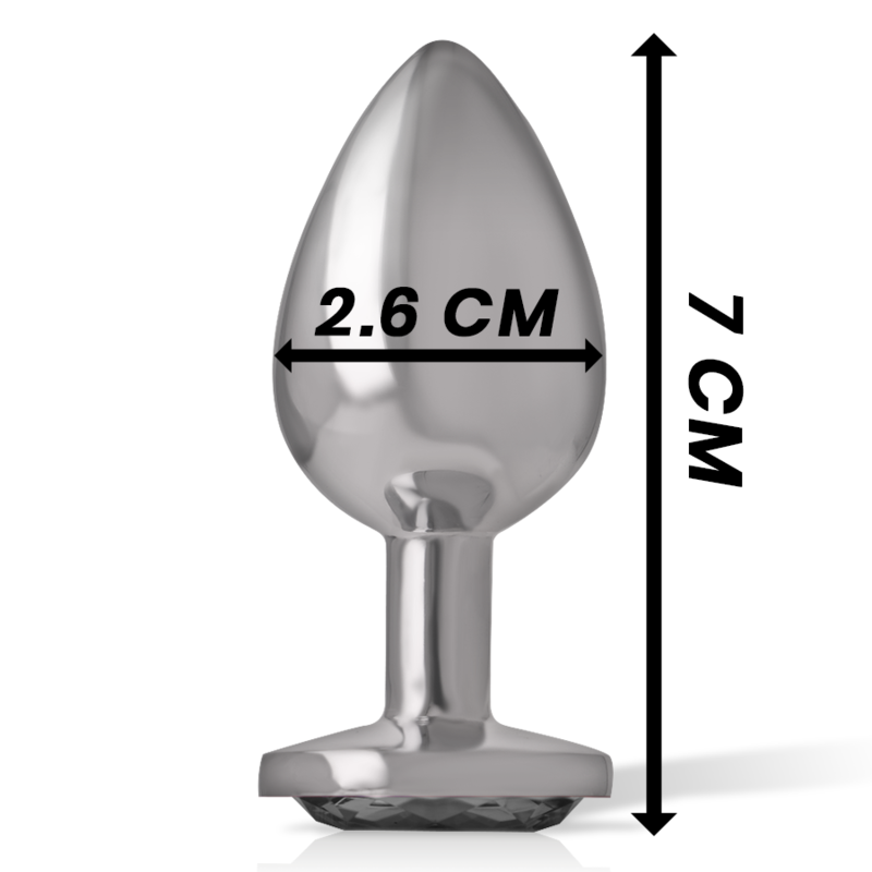 Plug Anal Metálico de Aluminio con Cristal Negro Tamaño S - INTENSE