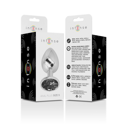 Plug Anal Metálico de Aluminio con Cristal Negro Tamaño S - INTENSE