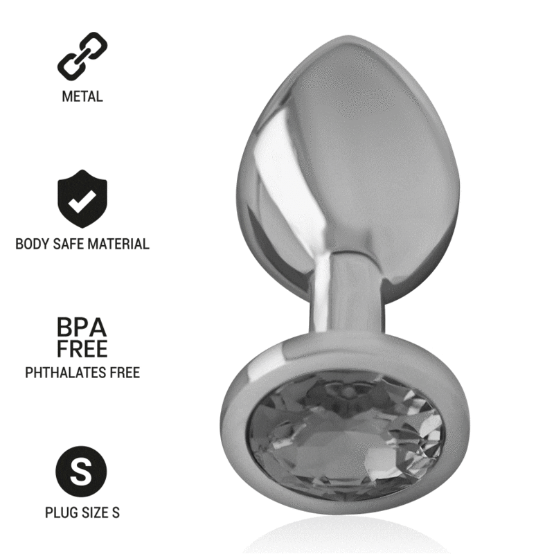 Plug Anal Metálico de Aluminio con Cristal Negro Tamaño S - INTENSE