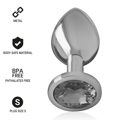 Plug Anal Metálico de Aluminio con Cristal Negro Tamaño S - INTENSE