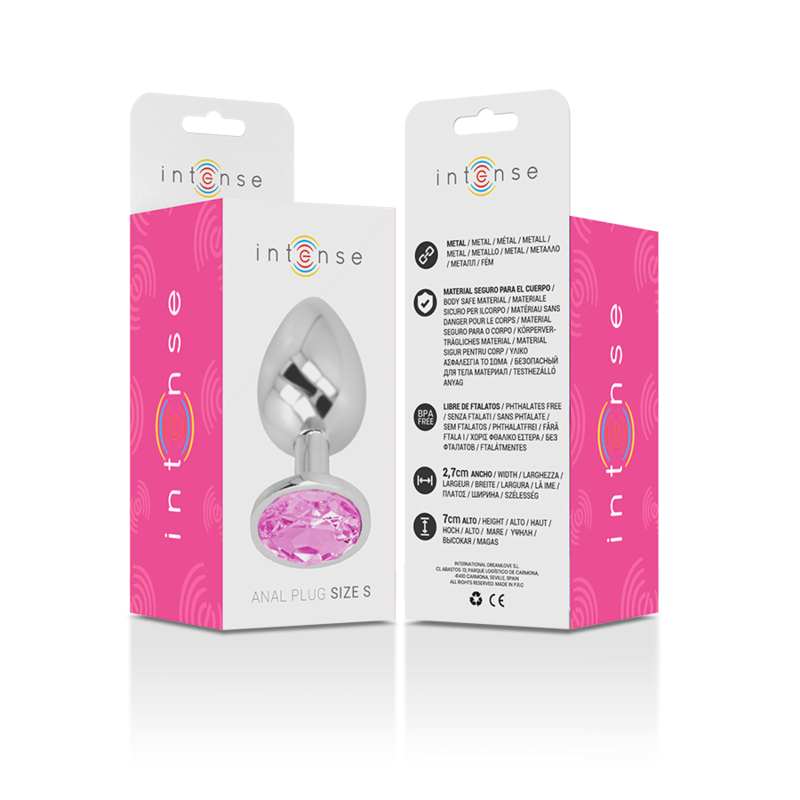 Plug Anal de Aluminio con Cristal Rosa - Talla S - Intense