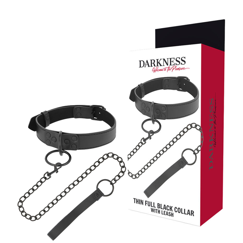 Collar Negro con Cadena - Modelo Darkness