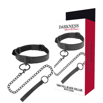 Collar Negro con Cadena - Modelo Darkness