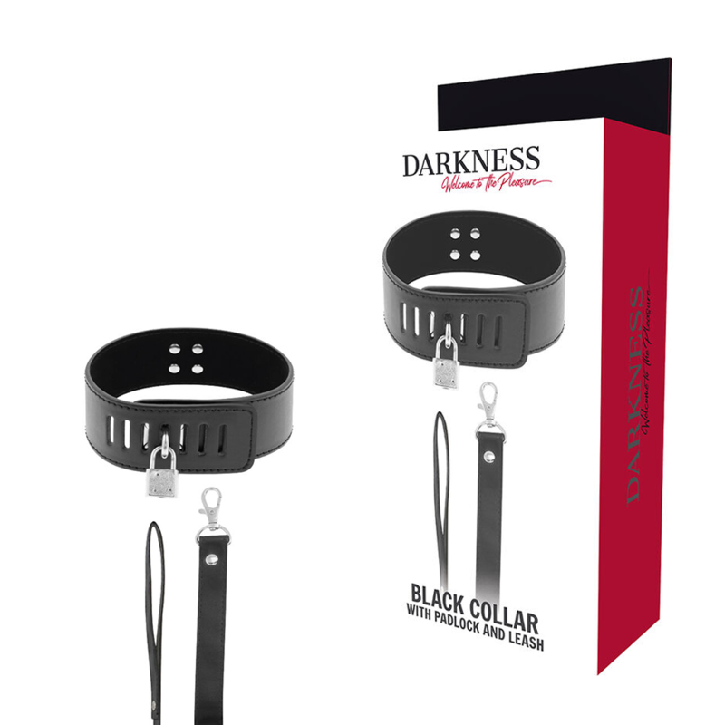 Collar BDSM con Candado Negro – Darkness Sensual Collection