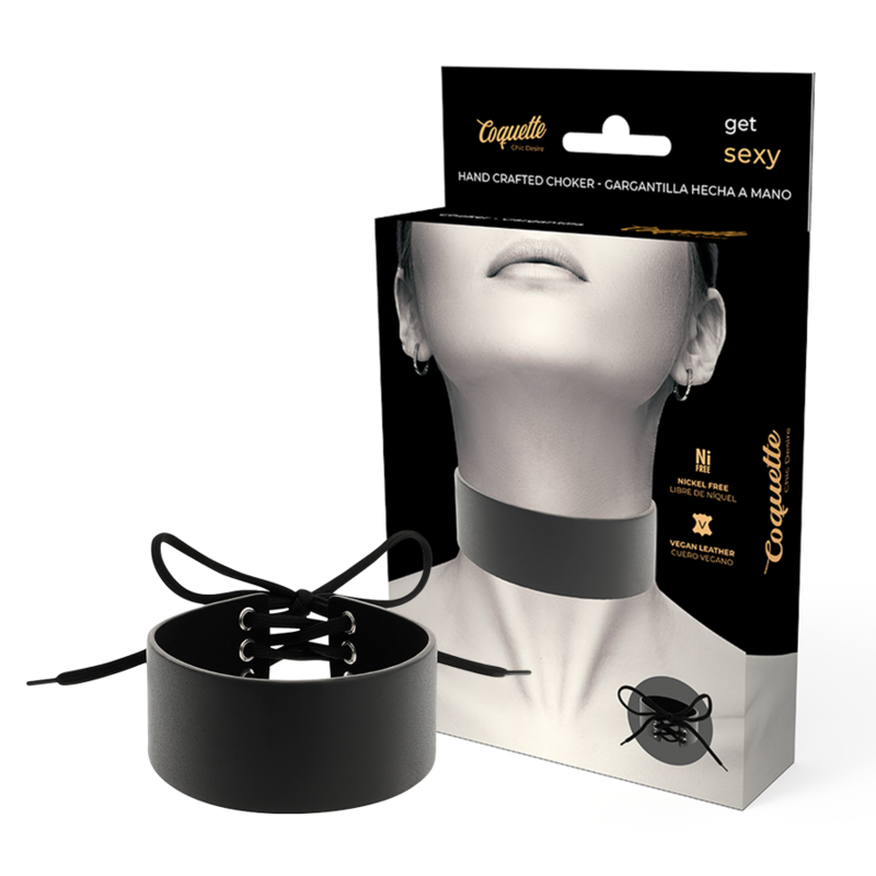 Collar Ajustable Coquette Chic Desire: Estilo BDSM y Fetish en PU Leather Vegano para Looks Atrevidos