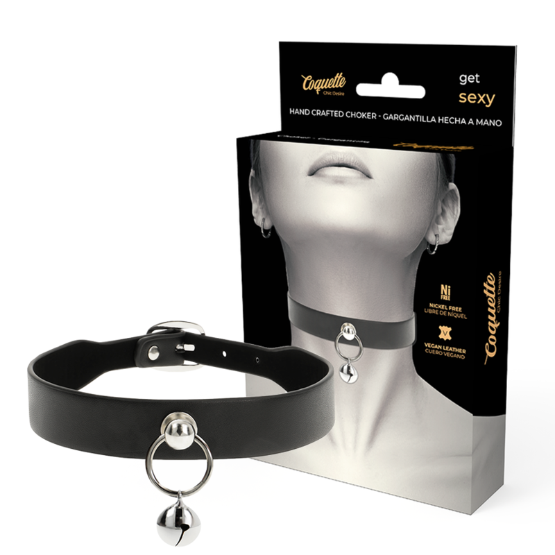 Collar Fetiche de Cuero Vegano Coquette Chic Desire - Elegancia y Confort para la Mujer Moderna