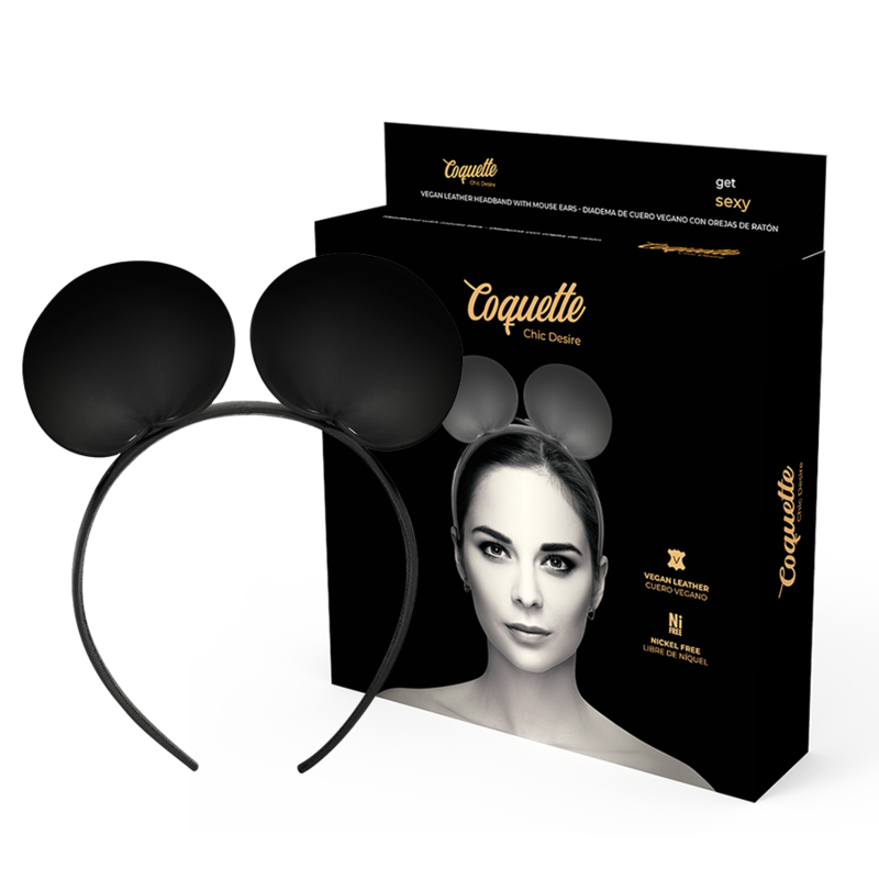 Diadema Vegana con Orejas de Ratón Elegante - Complemento Perfecto para Lencería Coquette Chic Desire