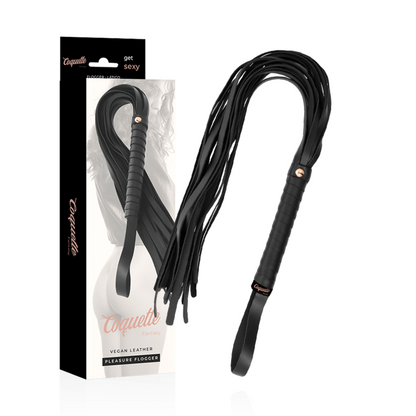 Chic Desire Coquette - Látigo de Cuero Vegano Fantasy para Juegos Eróticos