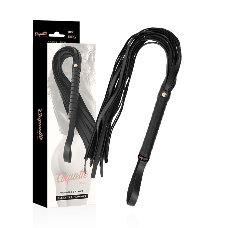 Chic Desire Coquette - Látigo de Cuero Vegano Fantasy para Juegos Eróticos