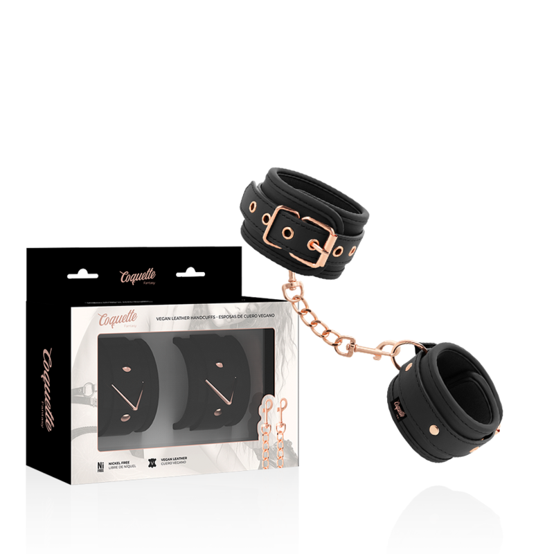 Esposas de Cuero Vegano con Forro de Nopreno - Coquette Chic Desire Fantasy