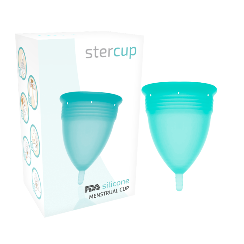 Copa Menstrual de Silicona Aquamarina Stercup - Talla S, Aprobada por FDA