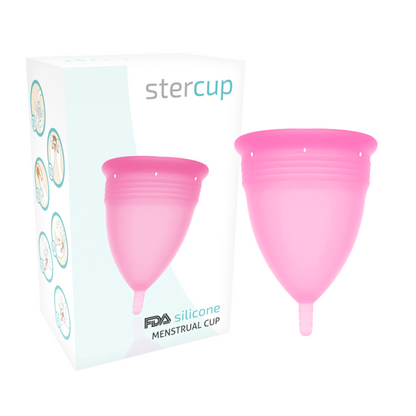 Stercup Copa Menstrual de Silicona Aprobada por la FDA - Rosa Talla L