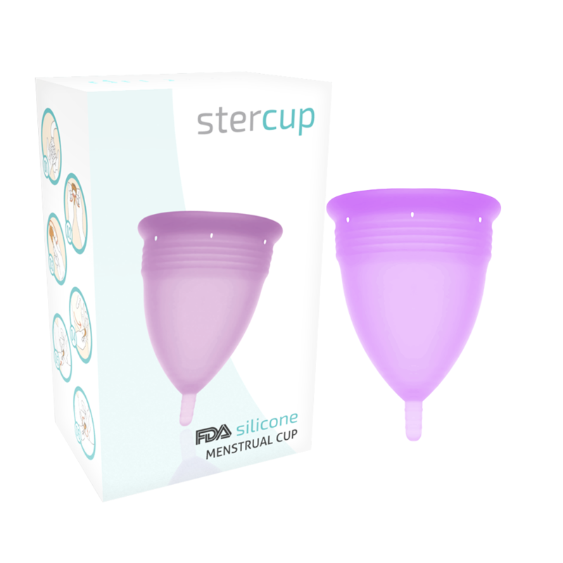 Copa Menstrual de Silicona Lila STERCUP - Aprobada por la FDA, Talla S