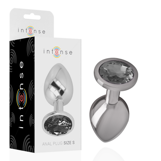 Plug Anal Metálico de Aluminio con Cristal Negro Tamaño S - INTENSE