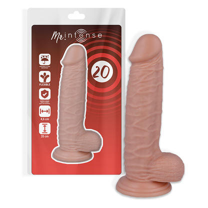 Dildo Realista MR INTENSE de 20 cm, Diámetro 4.6 cm - Juguete Íntimo para Placer Intenso