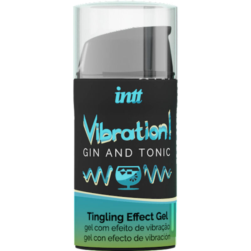 Gel Estimulante Vibration Gin&Tonic INTT con Sabor Refrescante a Gintónic - 15 ml Besable y Apto para Sexo Oral, Penetración y Masturbación