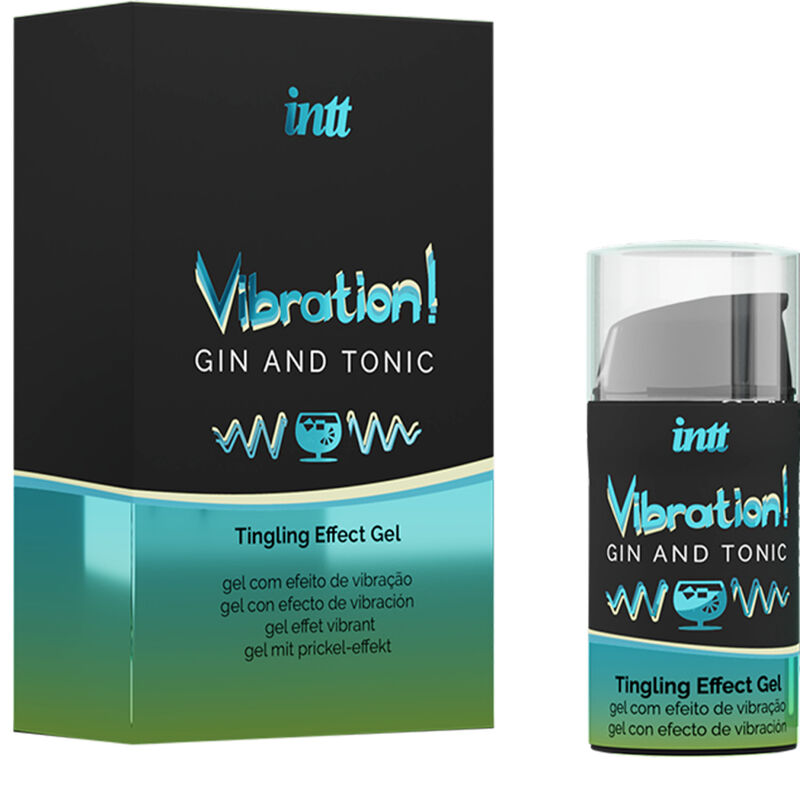 Gel Estimulante Vibration Gin&Tonic INTT con Sabor Refrescante a Gintónic - 15 ml Besable y Apto para Sexo Oral, Penetración y Masturbación