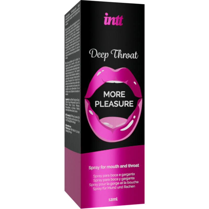 Spray Oral Refrescante Deep Throat de INTT con Menta – Potencia Sensaciones en el Sexo Oral