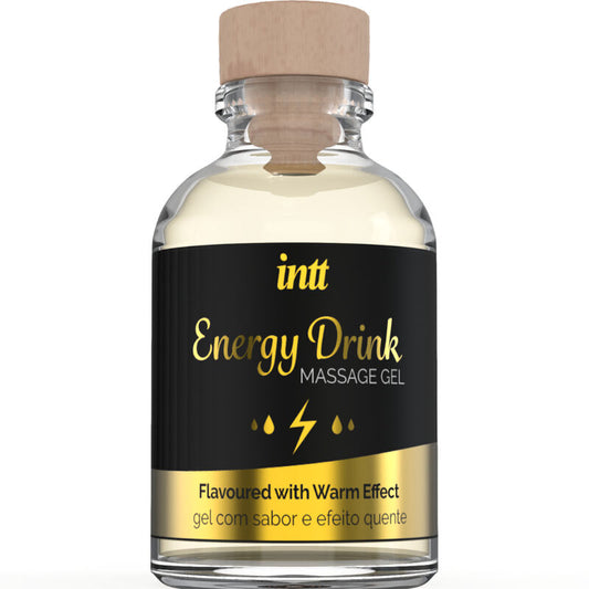 Gel de Masaje Besable con Efecto Calor y Sabor a Bebida Energética - INTT 30 ml