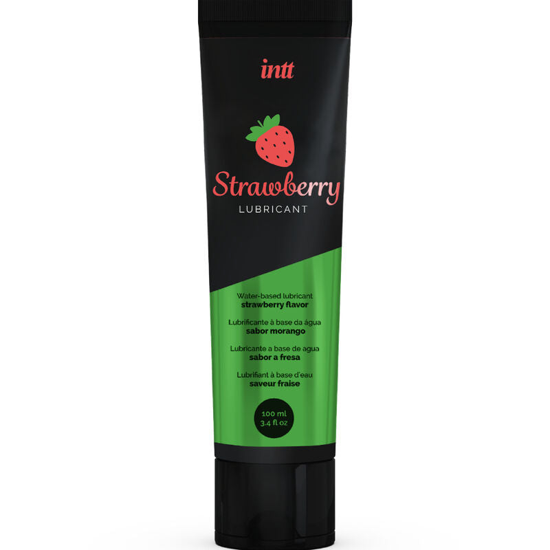 Descubre el Strawberry Lubricant de INTT: lubricante comestible a base de agua con dulce aroma y sabor a fresa, ideal para potenciar el placer en tus momentos íntimos con total compatibilidad con preservativos y juguetes eróticos.