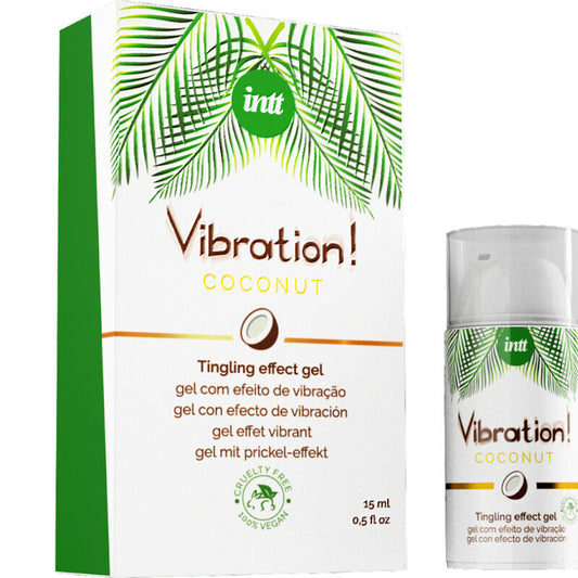 "Gel Estimulante Vegano Vibration Coconut de INTT: Experiencias Vibrantes y Sabor a Coco para el Placer Íntimo"