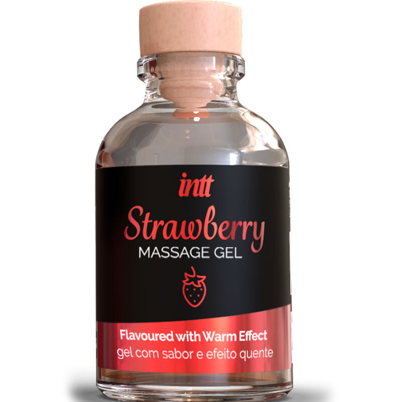 Gel de Masaje Besable con Sabor a Fresa y Efecto Calor - INTT Massage Gel Strawberry (30 ml)