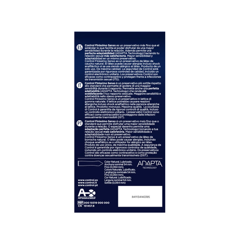 Preservativos Control Adapta Senso: Máxima Sensibilidad y Ajuste Perfecto - Caja de 24 unidades