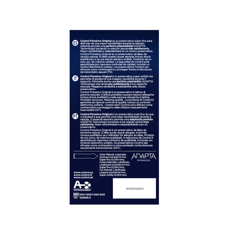 "Preservativo Control: Máxima Sensibilidad con Forma Ergonómica y Latex Ultra Fino - Caja de 24"