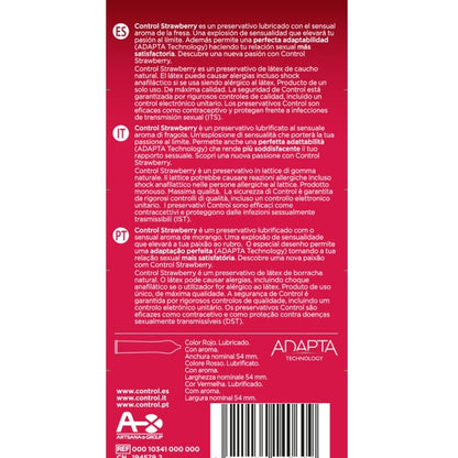 "Preservativos Control Originals: Ergonomía, Diversión y Sensaciones Naturales con Sabor a Fresa - Pack de 12"