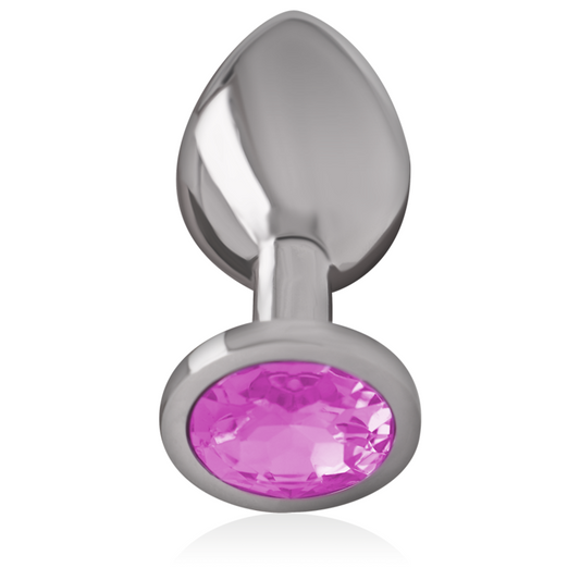 Plug Anal de Metal con Cristal Rosa - Talla L - INTENSE